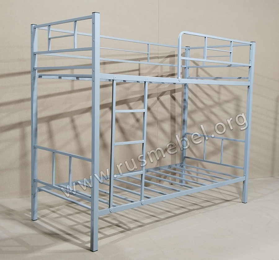 Кровать двухъярусная металлическая Аврора-1 (800) цвет серый